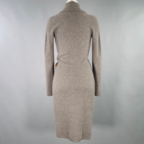 RALPH LAUREN Size S Grey Charcoal Merino Wool Blend Sweater Dress