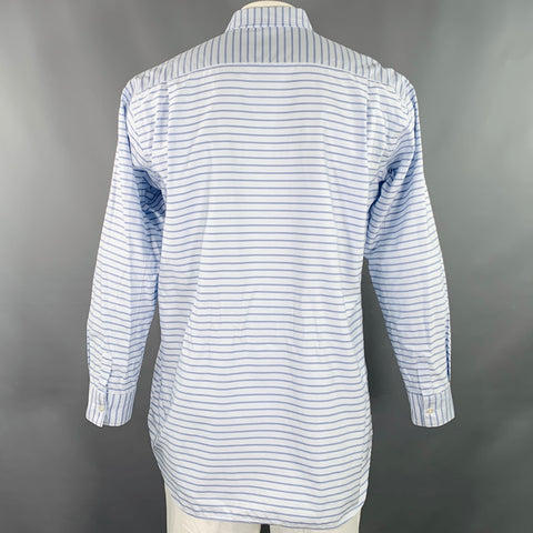 COMME des GARCONS SHIRT Size XL Light Blue Stripe Cotton Long Sleeve Shirt