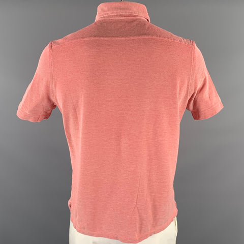 ISAIA Size XL Red White Nailhead Cotton Button Down Polo