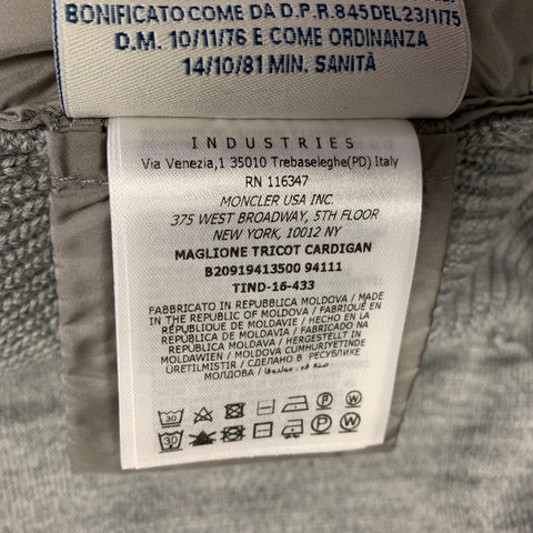 MONCLER Size XL Grey Knit Wool Acrylic Hooded Jacket