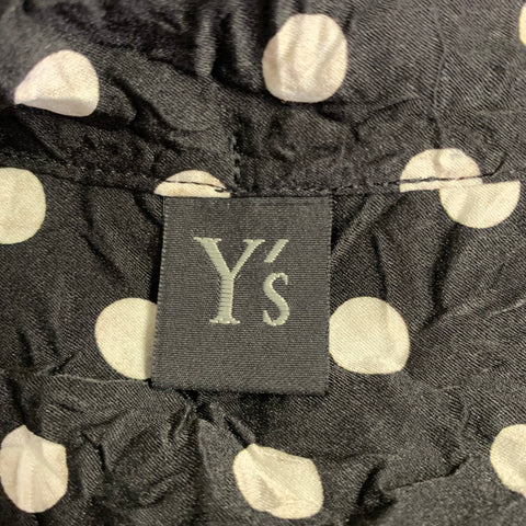 YOHJI YAMAMOTO Size S Black White Polyester Polka Dot One pocket Blouse