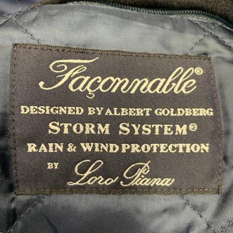FACONNABLE Size M Navy Wool Bomber Zip Buttons Jacket