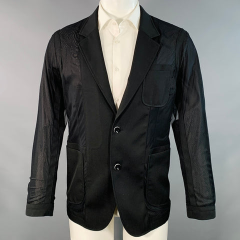 ANREALAGE Size M Black Wool Oversized Tulle Ribbon Jacket