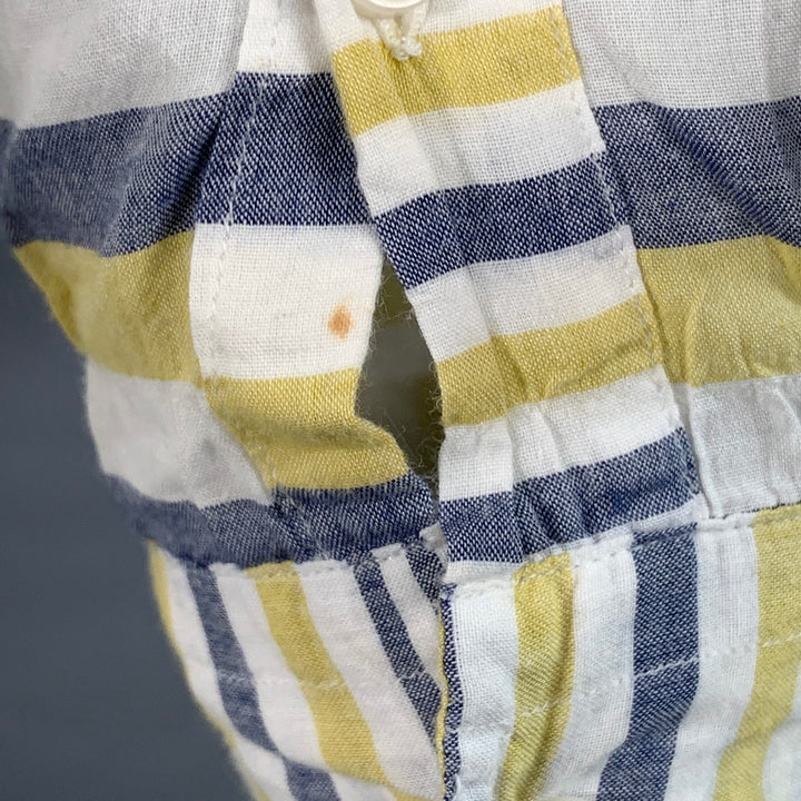 GITMAN BROS VINTAGE Size M White Grey Yellow Plaid One Pocket Long Sleeve Shirt