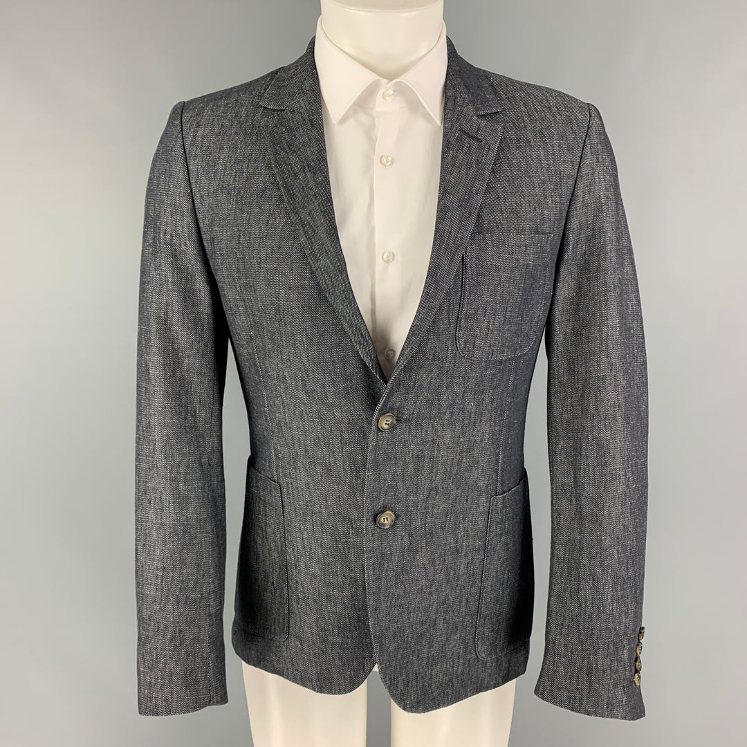 AMI Taille 42 Manteau de sport en mélange de polyamide sergé blanc indigo