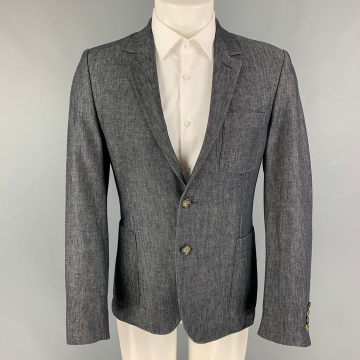 AMI Taille 42 Manteau de sport en mélange de polyamide sergé blanc indigo