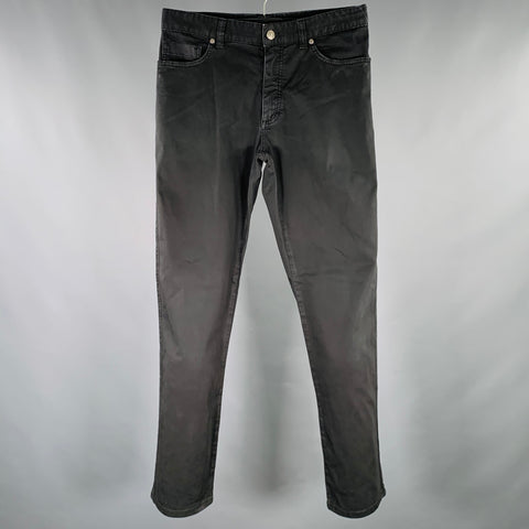 ERMENEGILDO ZEGNA Jean droit noir en mélange de coton Taille 33