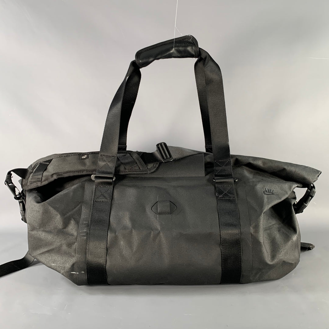NIKE Eugene Black Logo Polyester Duffle Bag