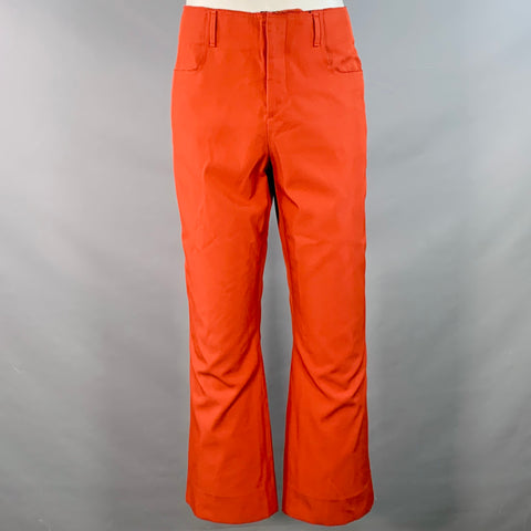ACNE STUDIOS Size 34 Brick Polyester Cotton Twill Notch Lapel Wide Leg Suit