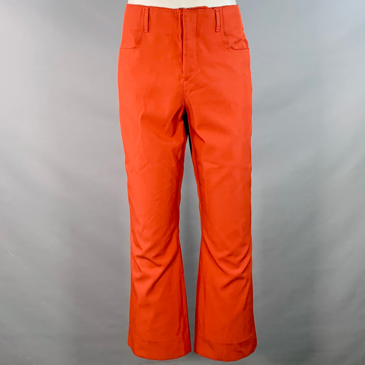 ACNE STUDIOS Size 34 Brick Polyester Cotton Twill Notch Lapel Wide Leg Suit
