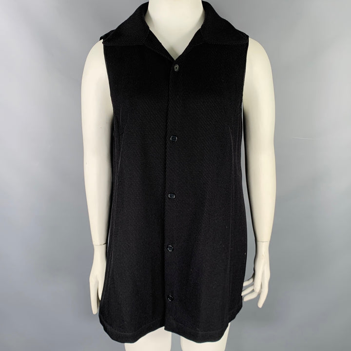 AKRIS Size 12 Gold Polyester Blend Metallic Trench Coat