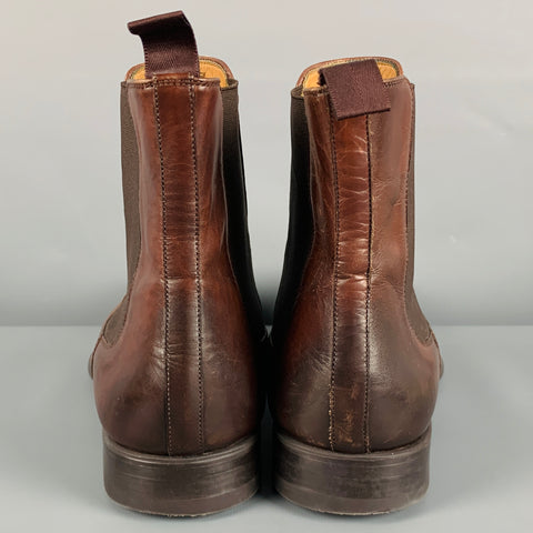 MAGNANNI Size 10 Brown Leather Chelsea Boots