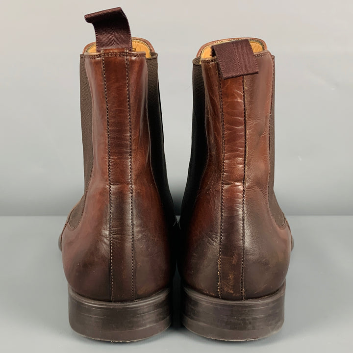 MAGNANNI Size 10 Brown Leather Chelsea Boots