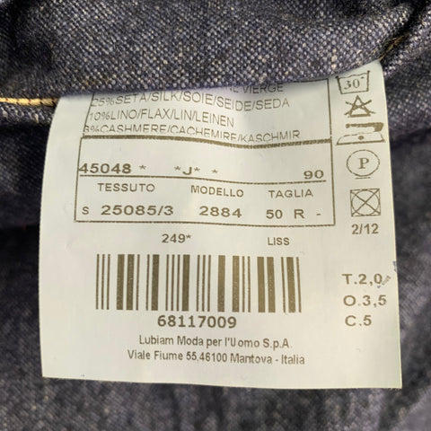 L.B.M. 1911 Size 40 Blue Wool Blend Single Breasted Sport Coat