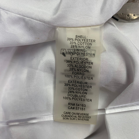 KARL LAGERFELD Size 10 White Red Blue Cotton Blend Boucle Jacket
