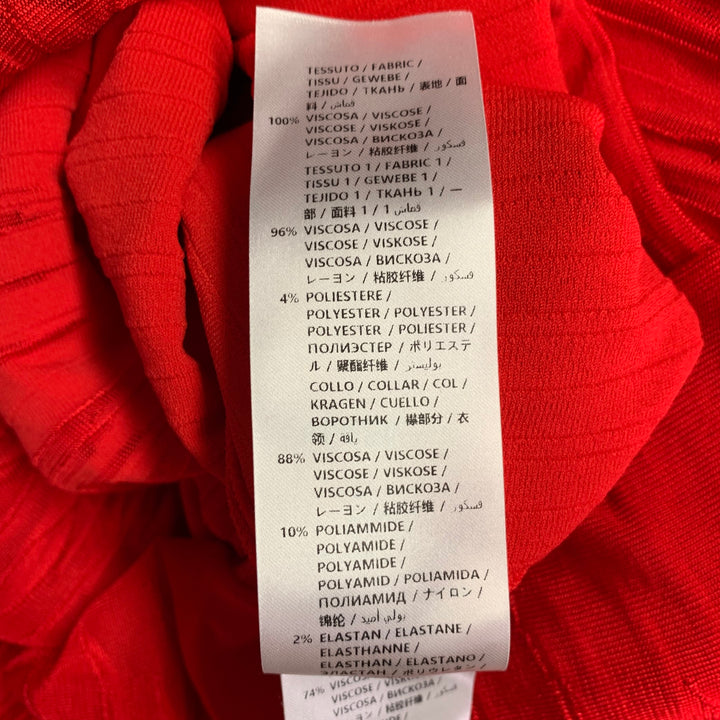 ALEXANDER MCQUEEN Size S Red Viscose Textured Long Sleeve Dress
