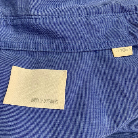 BAND OF OUTSIDERS Size L Blue One Pocket Long Sleeve Shirt