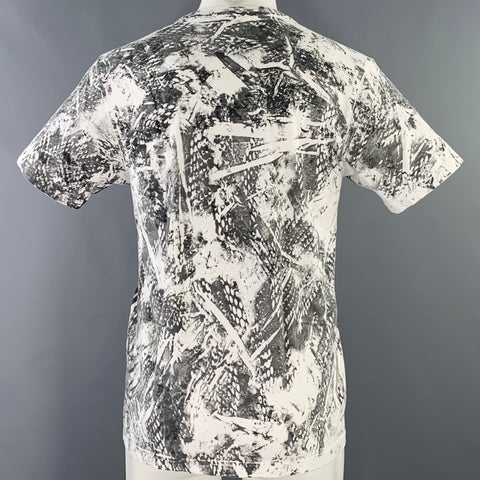 VINTAGE Size S White Charcoal Painted Loopwheel One Pocket T-shirt