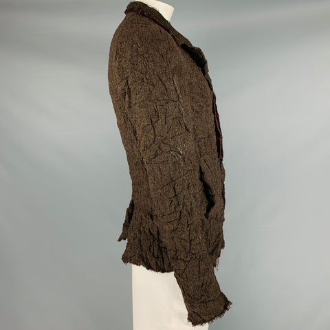 ATTACHMENT Size XL Brown Wrinkled Wool Blend Jacket
