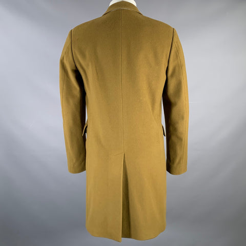 PAUL SMITH Size 38 Olive Green Wool Cashmere Peak Lapel Coat