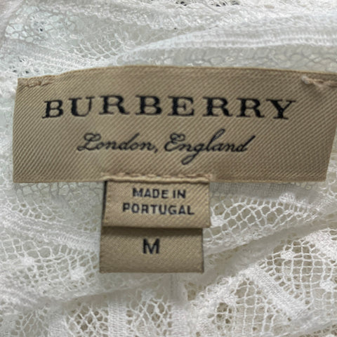 BURBERRY LONDON Size M White Cotton Sleeveless Casual Top