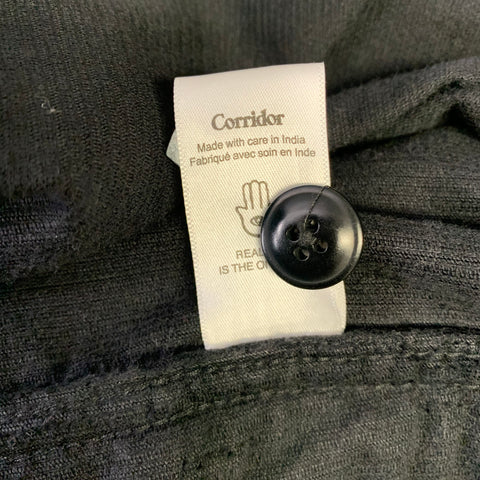 CORRIDOR Size XL Black Corduroy Cotton Patch Pocket Trucker Jacket