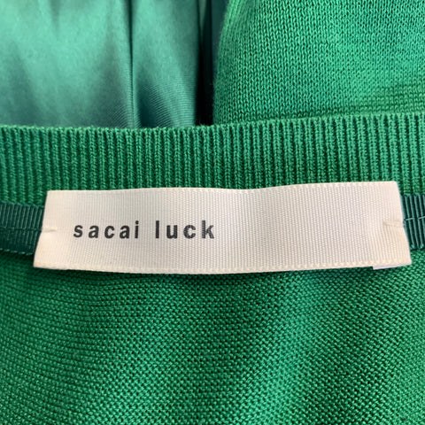 SACAI LUCK Size 2 Green Cotton Cardigan Cardigan
