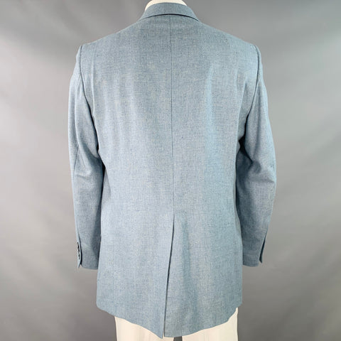 O'CONNELL'S Size 42 Long Blue Cream Textured Single breasted Sport Coat