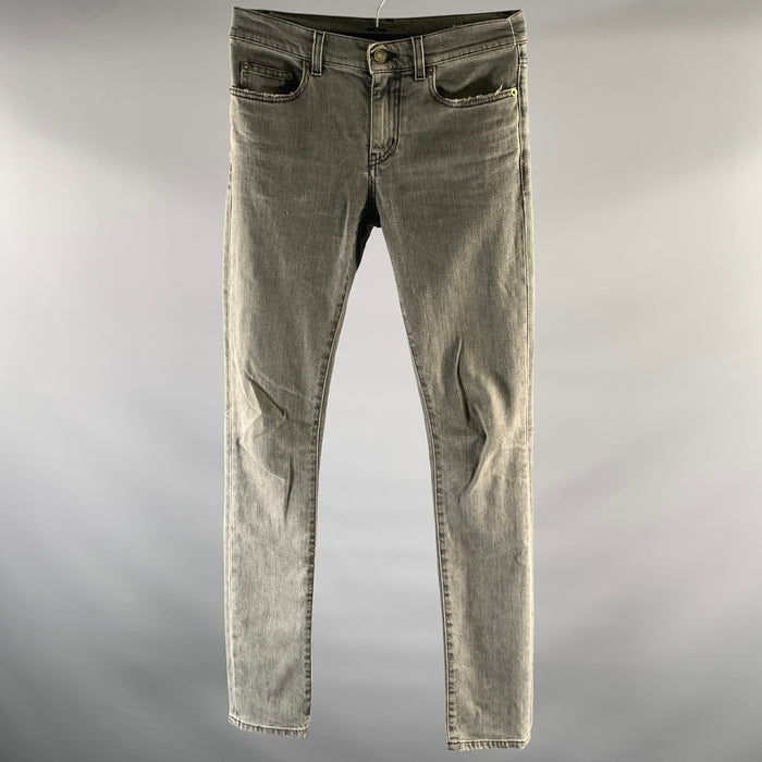 SAINT LAURENT Size 28 Grey Denim Skinny Jeans