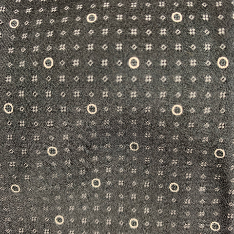 JOHN VARVATOS Black White Dots Silk Tie