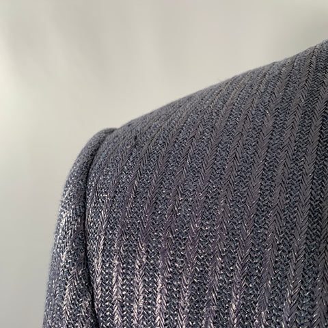 MR. TURK Size 44 Long Navy Charcoal Woven Cotton Blend Sport Coat