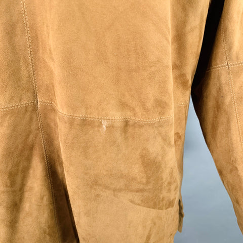THE TERRITORY AHEAD Size L Camel Suede Single Breasted Coat