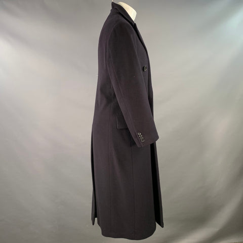 RALPH LAUREN Size 38 Navy Cashmere Double Breasted Peak Lapel Coat