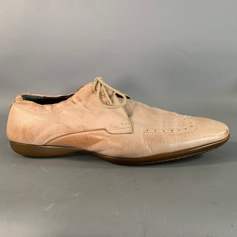 PAUL SMITH Size 10 Beige Cream 5143/LAN Faded Leather Oxford Lace Up Shoes