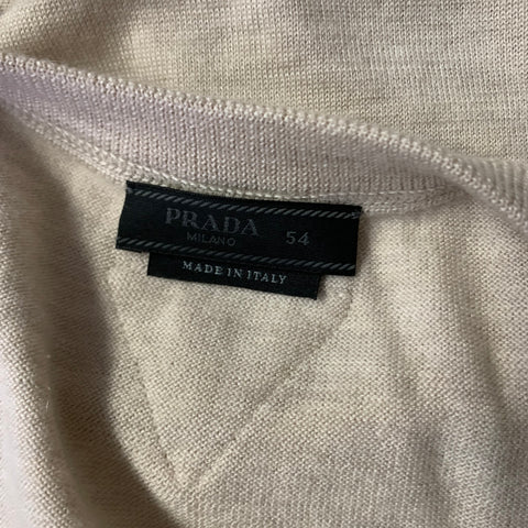 PRADA Size L Beige Knitted Cashmere Tank Top