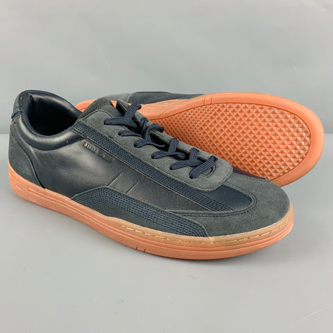 STONE ISLAND Taille 11 Baskets basses en cuir à tissus mélangés noir beige