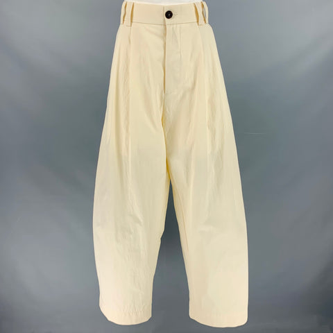 STUDIO NICHOLSON Size S Cream Cotton Blend Pleated Dress Pants