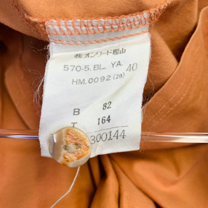 JEAN PAUL GAULTIER Size 8 Orange Cotton Blend Short Sleeve Casual Top