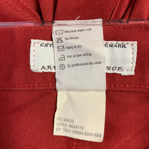 ARMANI EXCHANGE Size 29 Red Cotton High Waisted Casual Pants