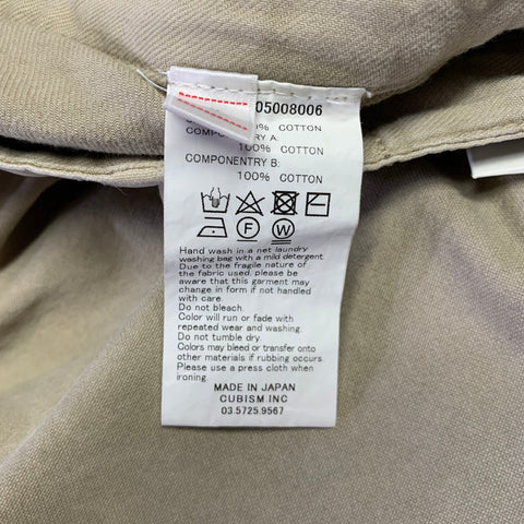 VISVIM Size L Khaki Distressed Cotton Button Fly Casual Pants