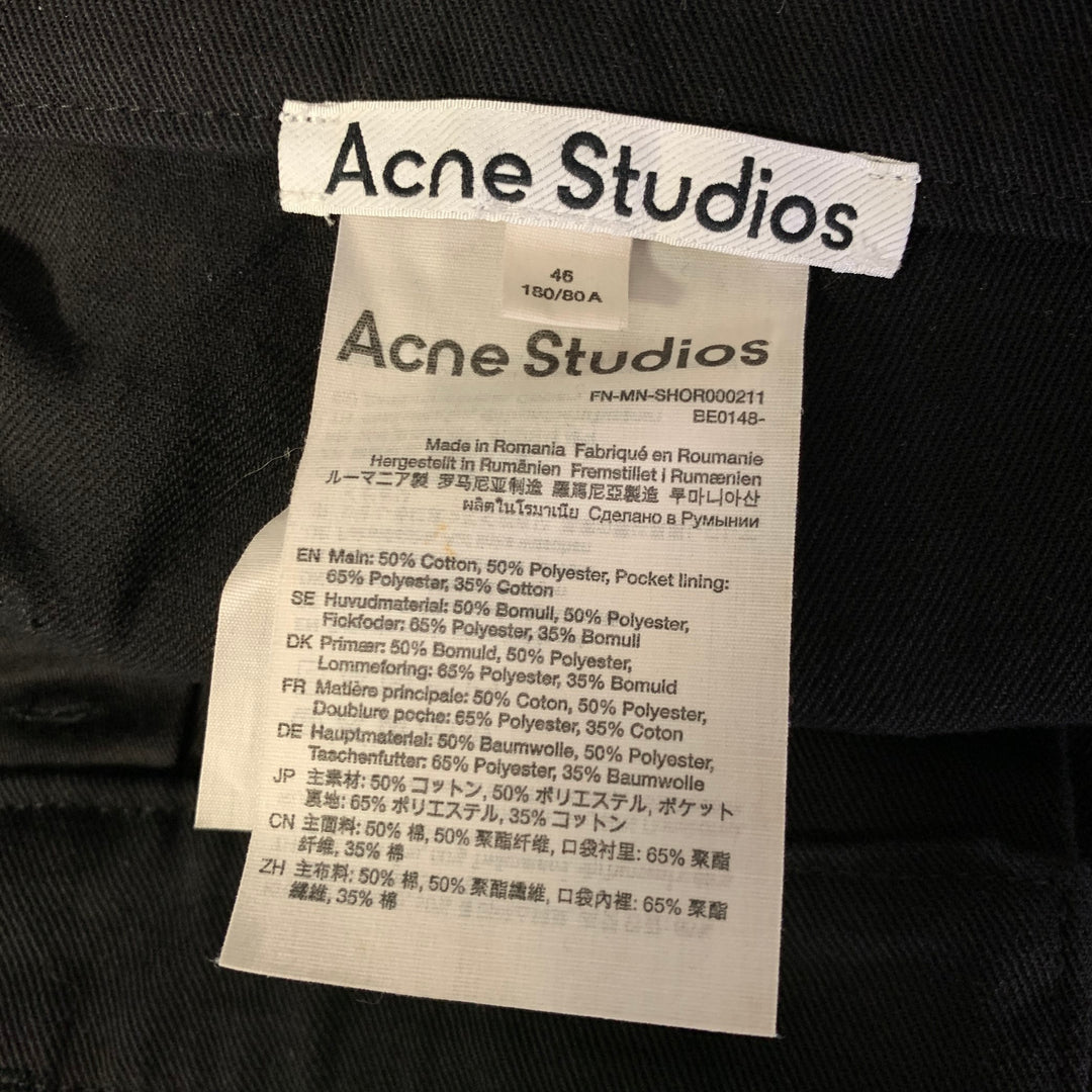 ACNE STUDIOS Size 30 Black Cotton Blend Shorts
