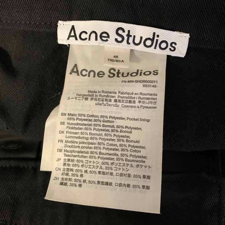 ACNE STUDIOS Size 30 Black Cotton Blend Shorts