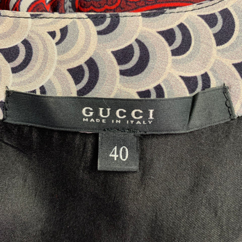 Robe plissée GUCCI en soie multicolore imprimé chinoiserie, taille 4