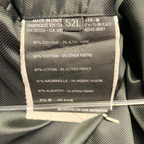 PRADA Size 42 Long Corduroy Cotton Blend Single Breasted Notch Lapel Suit