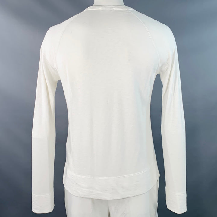 JAMES PERSE Size S White Cotton Crew Neck Sweatshirt