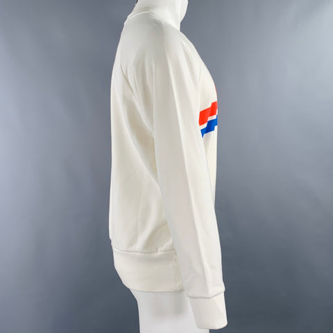 GIVENCHY Size S Cream Red Cotton -GV World Tour- Graphic Sweatshirt