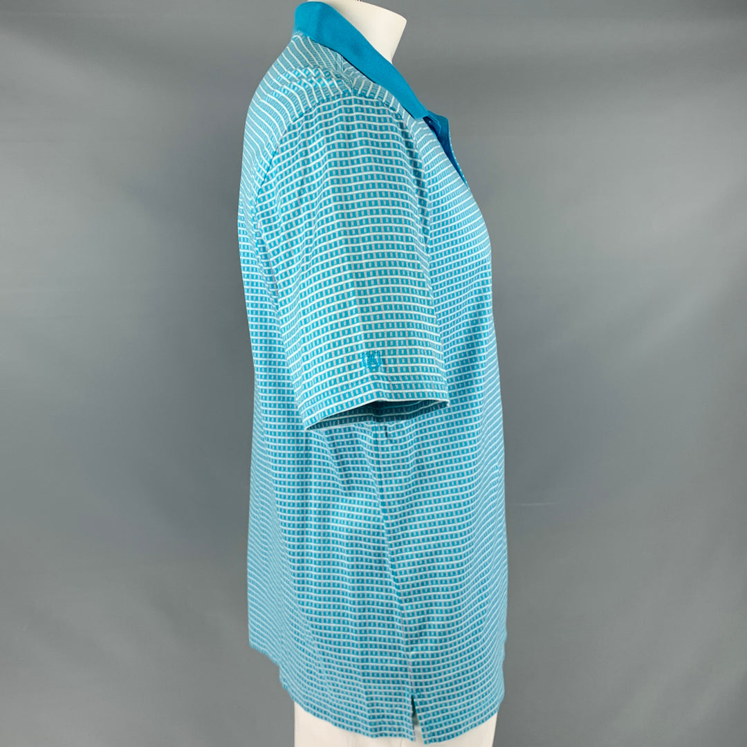 BUGATCHI UOMO Size L Blue White Squares Cotton Buttoned Polo – Sui Generis Designer Consignment BUGATCHI UOMO Size L Blue White Squares Cotton Buttoned Polo – Sui Generis Designer Consignment