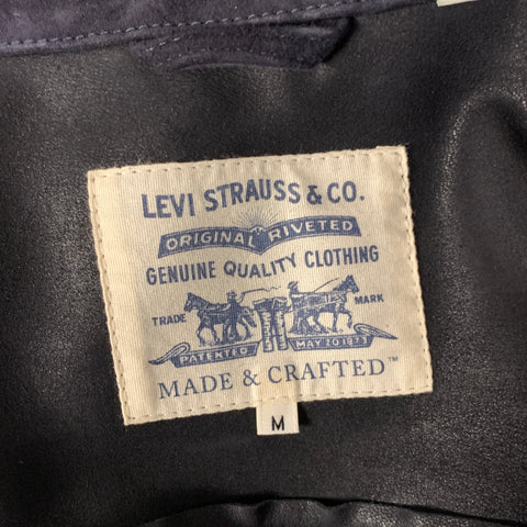 LEVI'S Size M Navy Suede Trucker Jacket