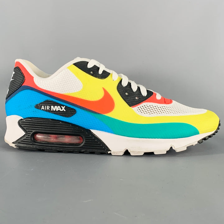 NIKE 2012 Size 10.5 What the Max White Multi Color Color Block Mesh Lace-Up Sneakers