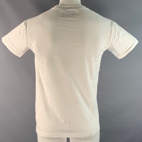 HENRIK VIBSKOV Size S White Multi-Color Print Organic Cotton Crew-Neck T-shirt